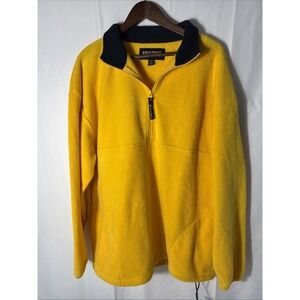 Men's  Britches Yellow / Blue Collar Fleece 1/4 Zip Pullover. Size Extra Large